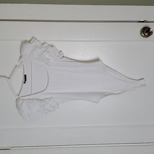 Ruffled white bodysuit by Zara size Large